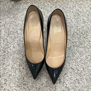 Christian Louboutin Black Heels with Glossy Patent Finish